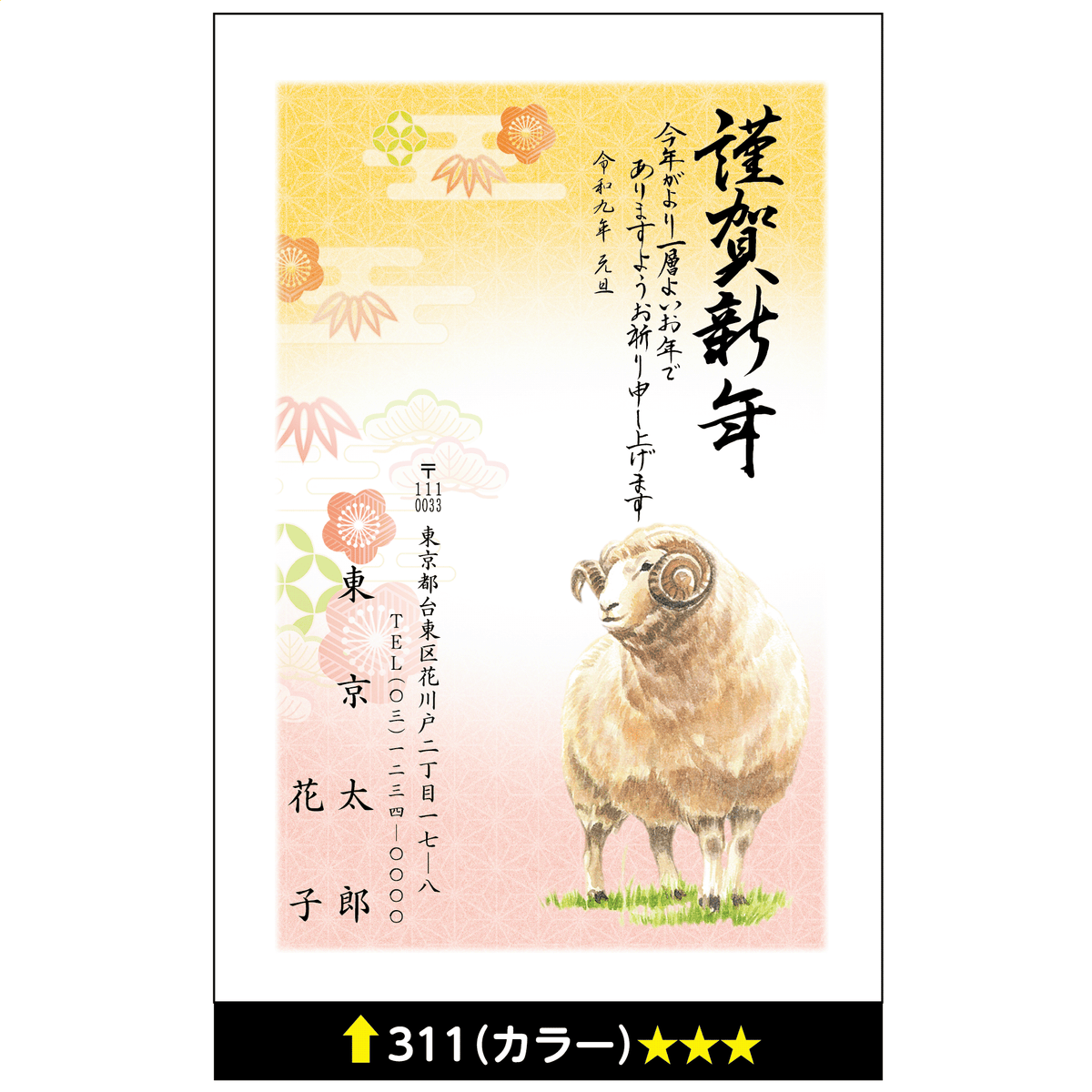 年賀状 カラー 311