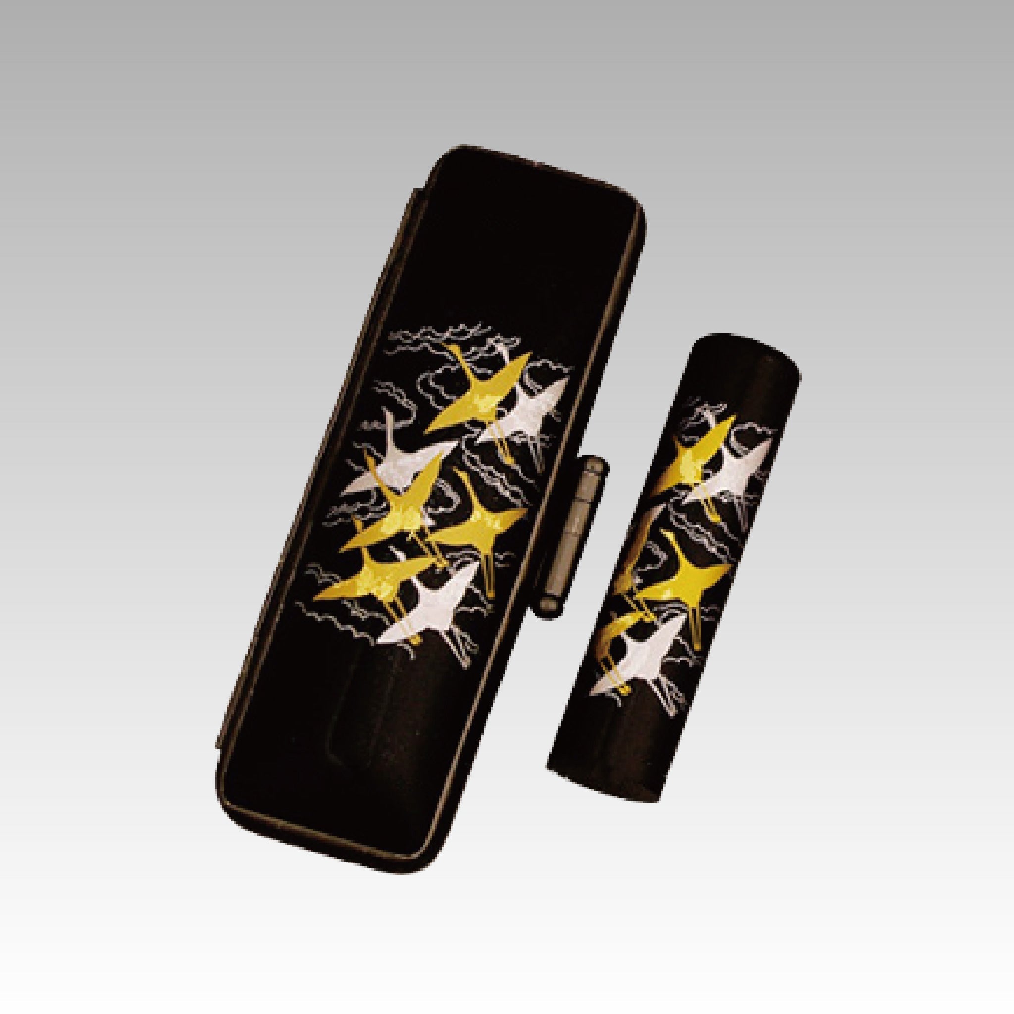 千羽鶴 (ブラック） 千羽鶴 (ブラック) ゆりかご】金蒔絵 千羽鶴 黒塗