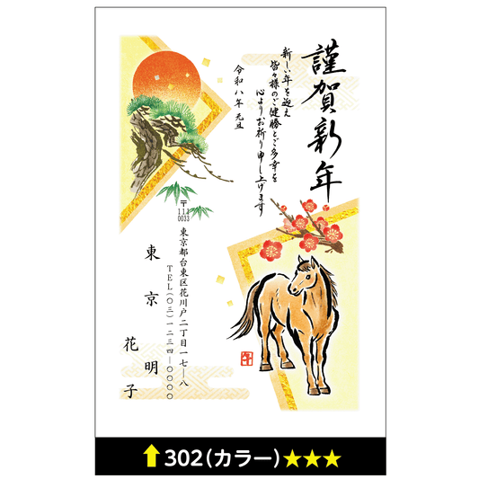 年賀状 カラー 302