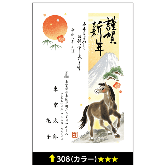年賀状 カラー 308