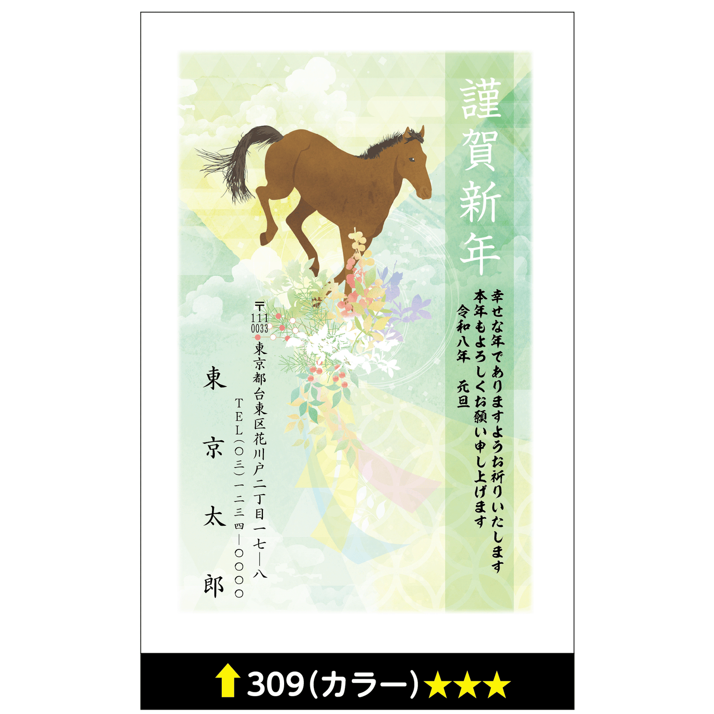 年賀状 カラー 309
