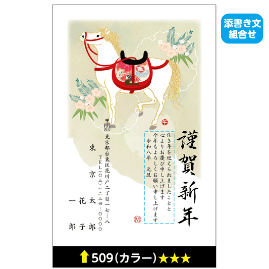 年賀状 カラー 509(添書き文組合せ)