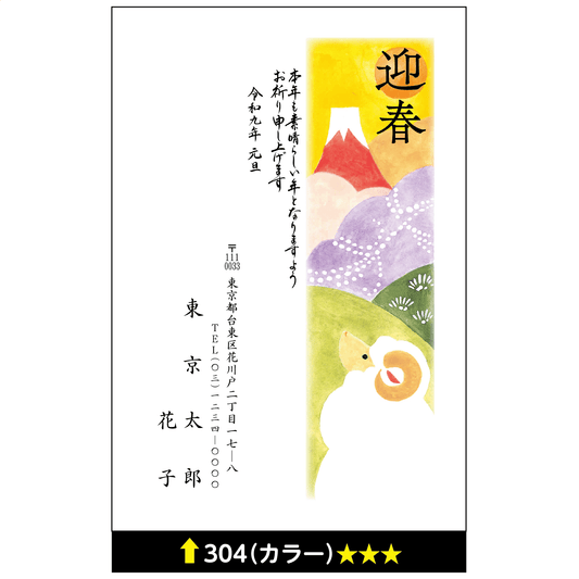 年賀状 カラー 304