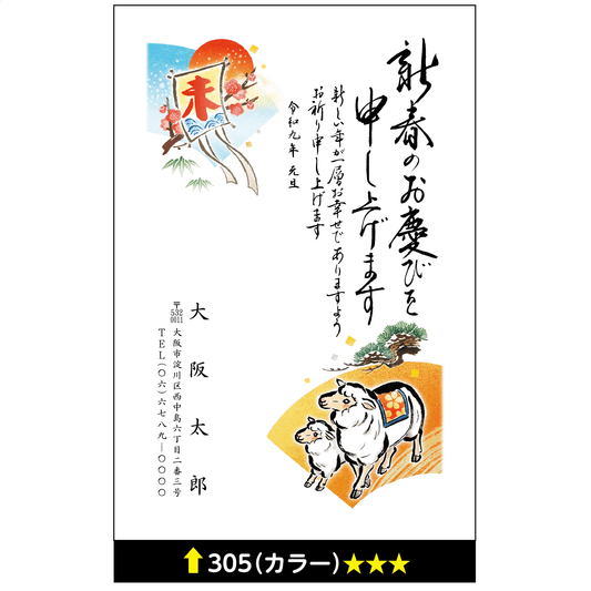 年賀状 カラー 305