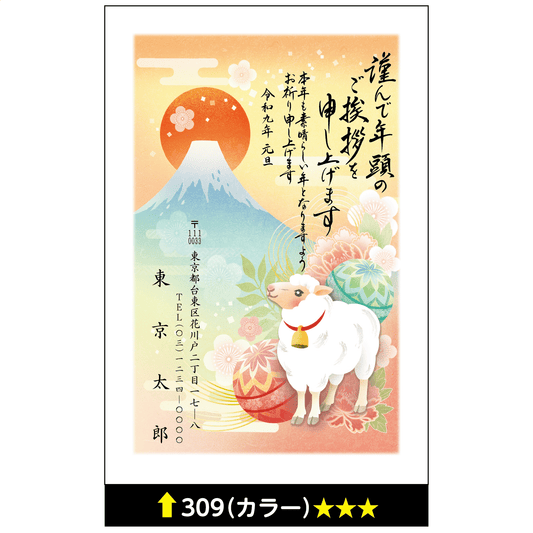 年賀状 カラー 309