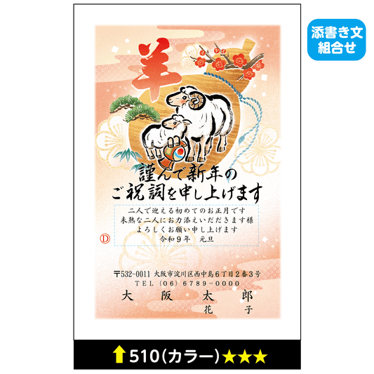 年賀状 カラー 510(添書き文組合せ)
