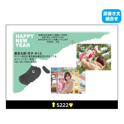 年賀状 写真入り　5222