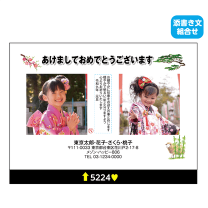 年賀状 写真入り　5224