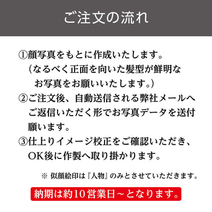 シヤチハタ 似顔絵印 名刺用(顔のみ)2×2㎝画像2